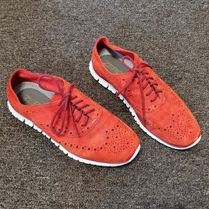 Cole Haan Coral Red Zerogrand Sneakers Sz 7